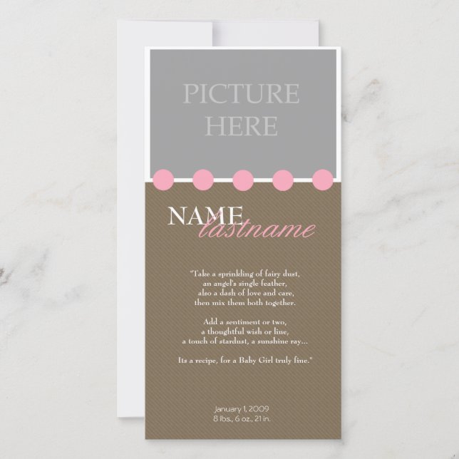 Rosa Dots - Girl Meddelande (Framsida)