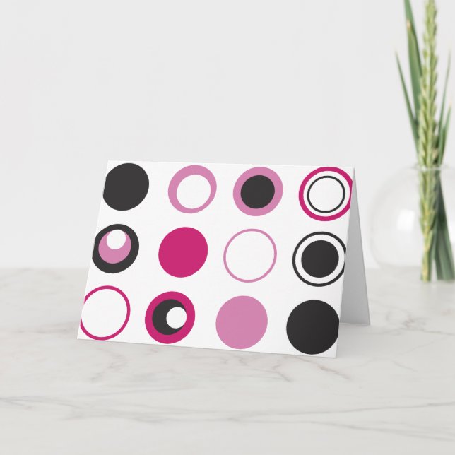 Rosa Dots Greeting Card Kort (Framsida)
