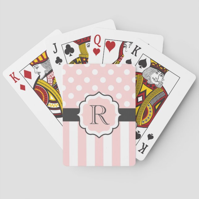 Rosa Dots och Rand Mönster Casinokort (Baksidan)