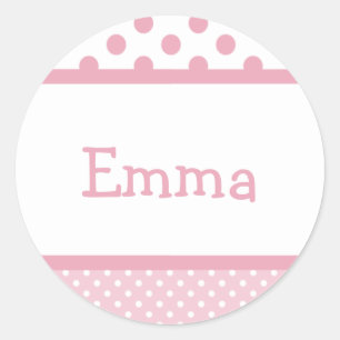 Rosa Dots Sticker Runt Klistermärke