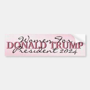 Rosa Dots Women for Donald Trump Bumper Sticker Bildekal