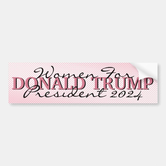 Rosa Dots Women for Donald Trump Bumper Sticker Bildekal (Framsidan)