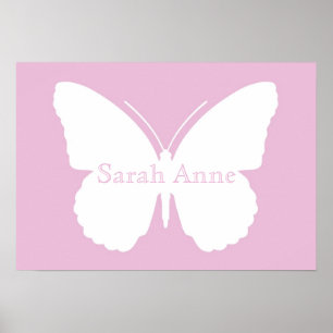 Rosa Dotty Butterfly Poster