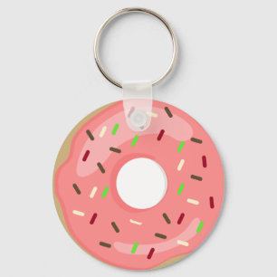 Rosa Doughnut Keychain Nyckelring