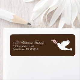 Rosa Dove-Adressetiketter Returadress Etikett