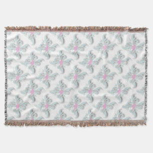 Rosa Dove med Silver Flowers and Fronts Filt
