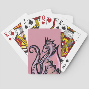 Rosa Dragon Art Söta drakar designar gejeskkonst Casinokort