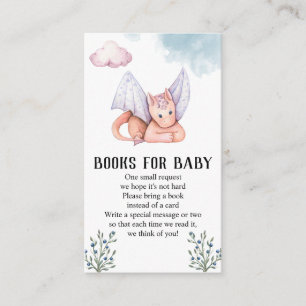 Rosa Dragon Baby Shower Bokar för Baby Tilläggskort