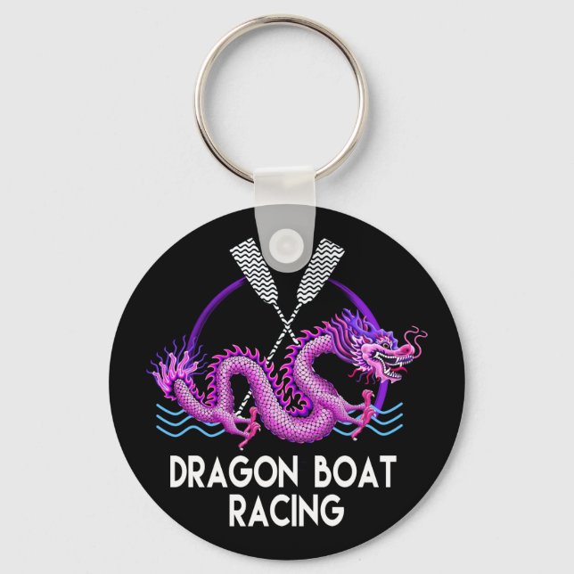 Rosa Dragon Boat Tävla Keychain Nyckelring (Framsida)