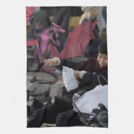Rosa Dragon in Venedig Italien Kökshandduk