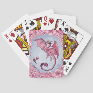 Rosa Dragon of Vår Nature Fantasy Art Casinokort