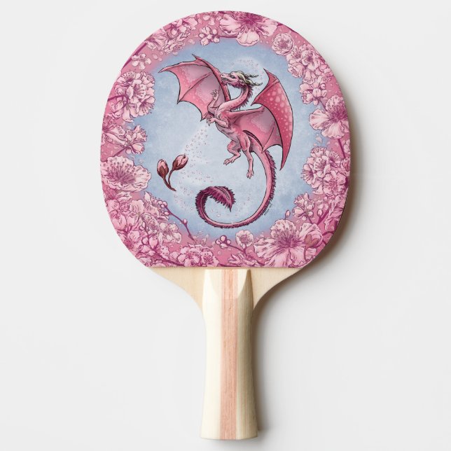 Rosa Dragon of Vår Nature Fantasy Art Pingisracket (Framsidan)