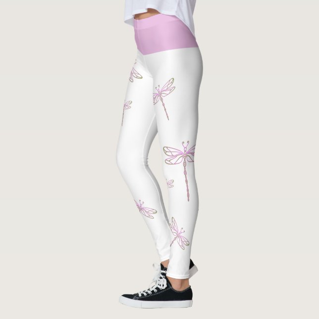 Rosa Dragonflies Leggings (Vänster)