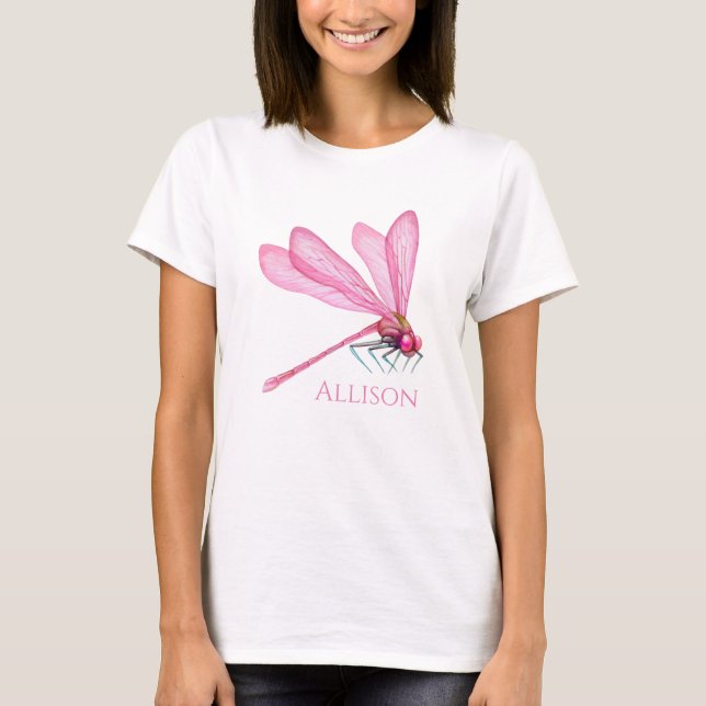 Rosa Dragonflies T-Shirt (Framsida)