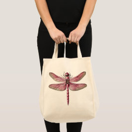 Rosa Dragonfly Eco-Friendly Calico Livsmedel Tygkasse