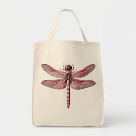 Rosa Dragonfly Eco-Friendly Calico Livsmedel Tygkasse