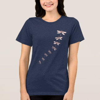 Rosa Dragonfly-flickor T-Shirt
