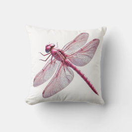 Rosa Dragonfly Nature Inspired Art Kudde