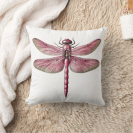 Rosa Dragonfly Nature Inspired Art Kudde