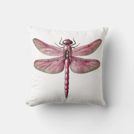 Rosa Dragonfly Nature Inspired Art Kudde