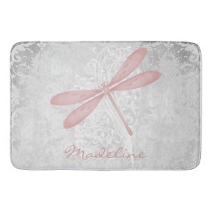 Rosa Dragonfly Personlig Bath Mat Badrumsmatta