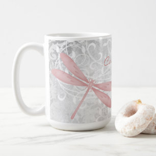 Rosa Dragonfly Personlig Coffee Mugg