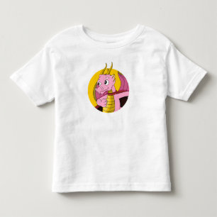 Rosa drak kartong klänning för småbarn t shirt