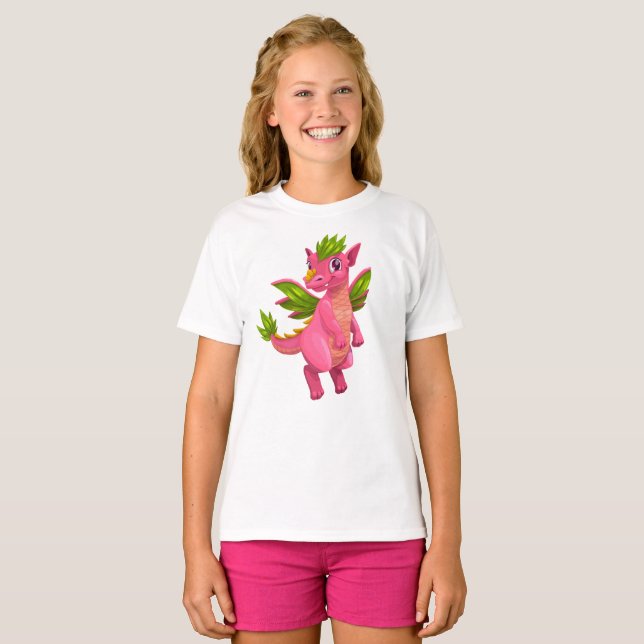 Rosa Drak-T-Shirt T Shirt (Hel framsida)