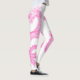 Rosa drakar personifierar bakgrundsfärg leggings