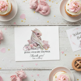 Rosa Drakbarns Baby Shower Tack så mycket Vykort