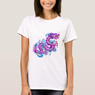 Rosa drake med vattenstänk t shirt