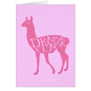 Rosa Drama Llama Hälsningskort
