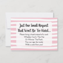 Rosa Drawn Rand Baby Shower ger ett Bok-kort
