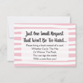 Rosa Drawn Rand Baby Shower ger ett Bok-kort Inbjudningar