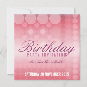 Rosa Dream Bubbles Party Birthday-inbjudan Inbjudningar