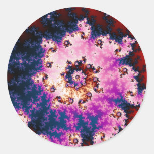 Rosa Dream - Fractal Sticker Runt Klistermärke