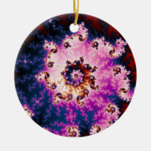 Rosa Dream jul Fractal Julgransprydnad Keramik