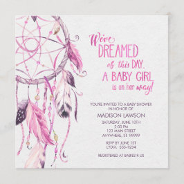 Rosa Dreamcatcher Baby Shower-inbjudan Inbjudningar