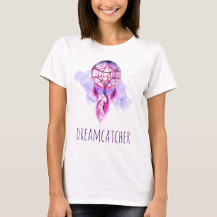 Rosa Dreamcatcher Lila Paint Splat Tribal T Shirt