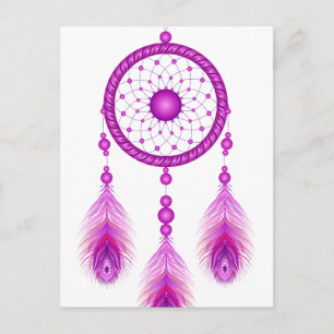 Rosa Dreamcatcher Vykort