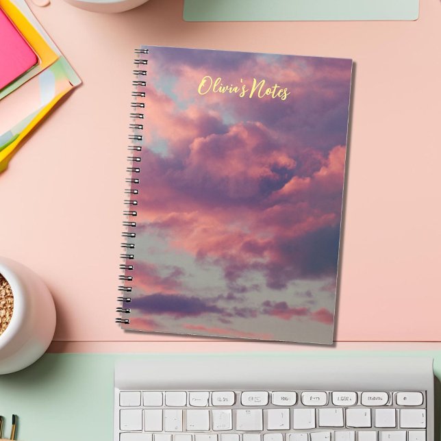 Rosa Dreamy Aesthetic Sunset Clouds Anteckningsbok (Skapare uppladdad)