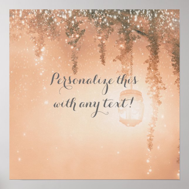 Rosa Dreamy Rustic Forest Bröllop Banner Poster (Framsidan)