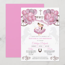Rosa Dress Mexican Baby Charra Blegons Baptism Inbjudningar