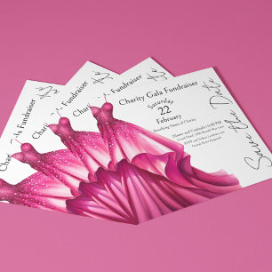 Rosa Dress Ordförande Boll Gala-evenemang Inbjudningar