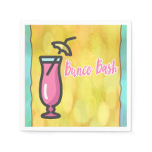 Rosa Drink Bunco Bash Roligt Cocktail Napkin