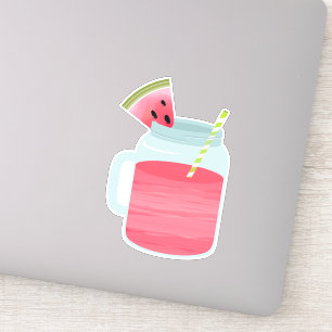 Rosa drink för Lemonade för Masonburkvattenmelon Klistermärken