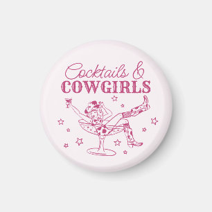 Rosa drinkar och cowgirls presentidéer till möhipp magnet