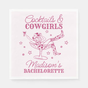 Rosa drinkar och cowgirls rodeo möhippa pappersservett