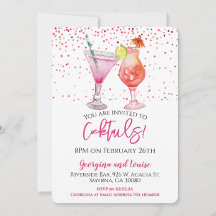 Rosa drinkrecept för cocktailparty inbjudningar