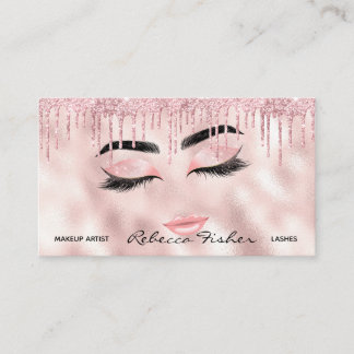 Rosa Drip Beauty-avtalskort Tidsbeställning Kort